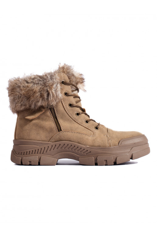 pruunid värvi  Naiste saapad karusnahaga pruunid värvi  Naiste saapad karusnahaga