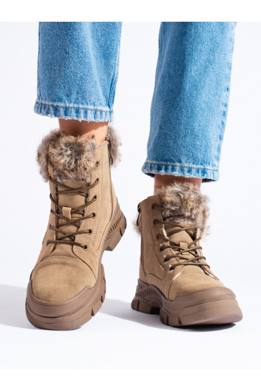 pruunid värvi  Naiste saapad karusnahaga pruunid värvi  Naiste saapad karusnahaga