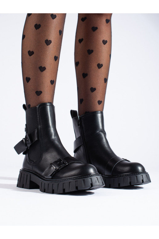 Naiste saapad platvormiga Mustad Naiste saapad platvormiga Mustad