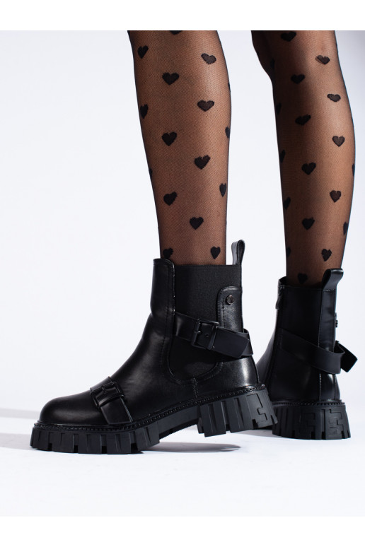 Naiste saapad platvormiga Mustad Naiste saapad platvormiga Mustad