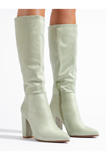 Naiste pika säärega saapad öko seemisnahast roheline 2