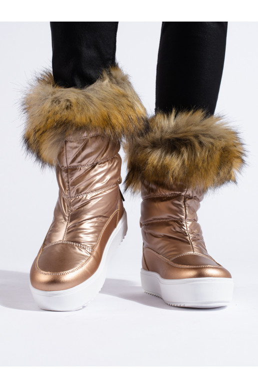  tumeroosad värvi Naiste lumesaapad karusnahaga