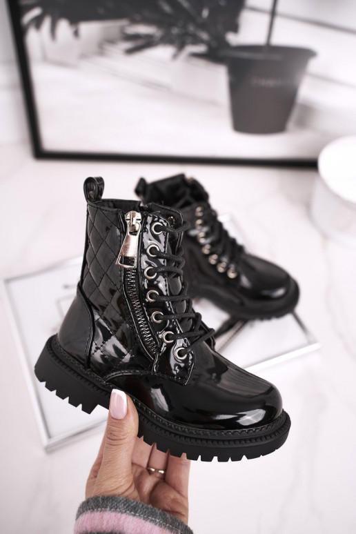 Mustad lakitud naiste saapad Mustad lakitud naiste saapad