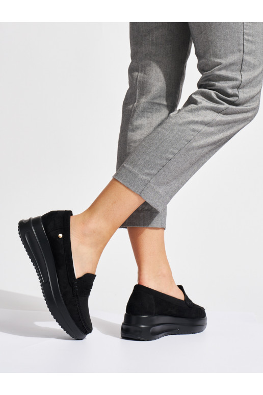 seemisnakhsed Mustad mokassiinid paksul platvormil seemisnakhsed Mustad mokassiinid paksul platvormil