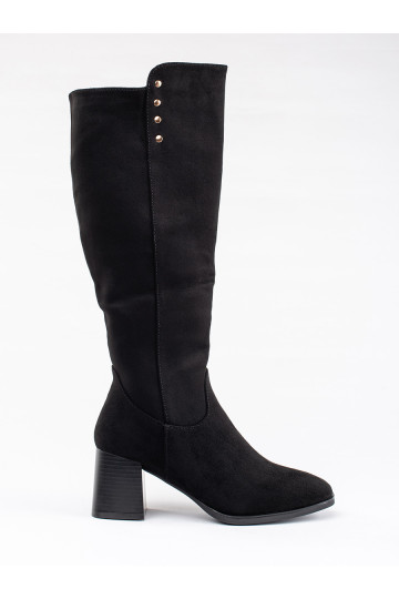 Must  pikad saapad kõrge kontsaga 2