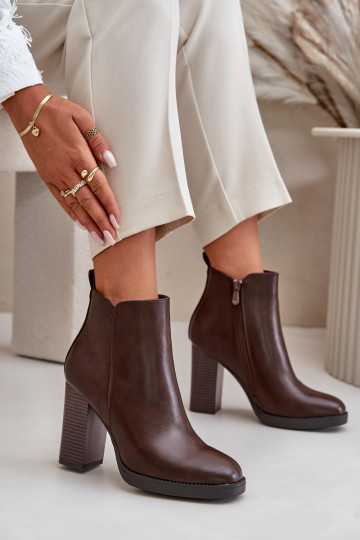 voodriga Naiste poolsaapad Eko   tumepruuni värvi Teresine