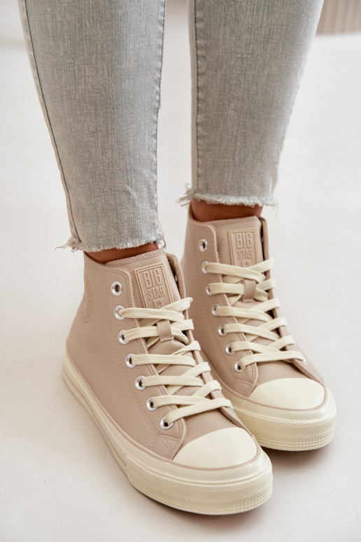 naiste saapad voodriga eko-nahast beeži värvi Big Star OO274934