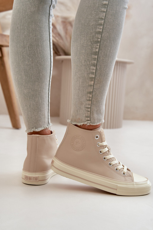 naiste saapad voodriga eko-nahast beeži värvi Big Star OO274934