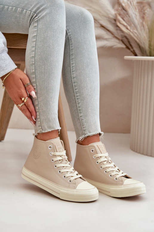 naiste saapad voodriga eko-nahast beeži värvi Big Star OO274934