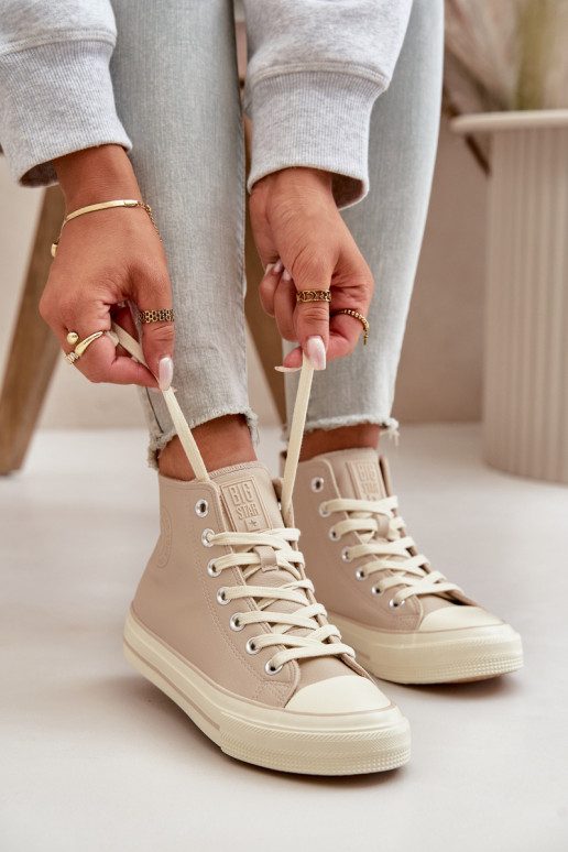 naiste saapad voodriga eko-nahast beeži värvi Big Star OO274934