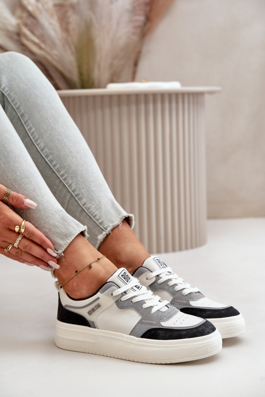 tüüpi jalanõud eko-nahast Big Star OO274028 Valget-Halli värvi   tüüpi jalanõud eko-nahast Big Star OO274028 Valget-Halli värvi