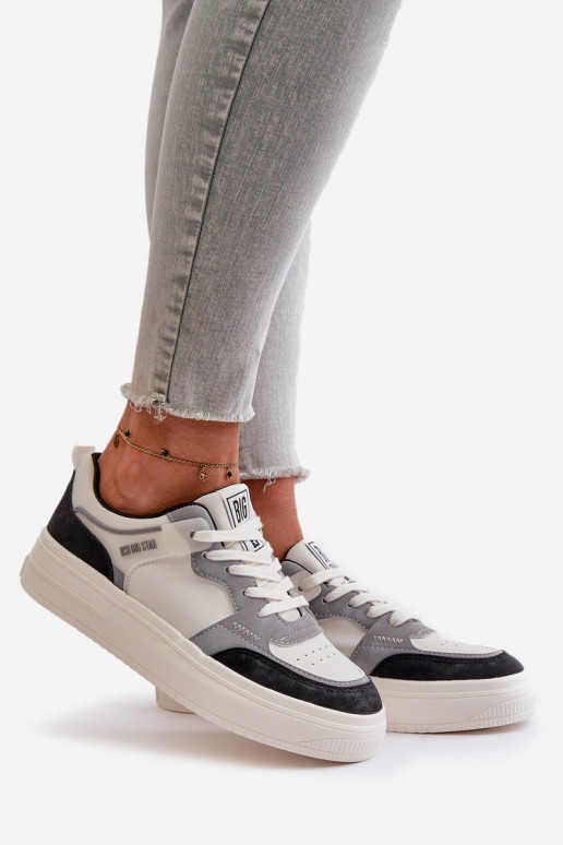 Pealiste madalad Sneakers tüüpi jalanõud eko-nahast Big Star OO274028 Valget-Halli värvi