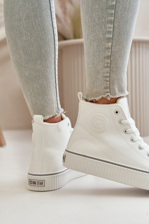 voodriga vabaaja jalanõud eko-nahast Big Star OO274788 valget värvi  voodriga vabaaja jalanõud eko-nahast Big Star OO274788 valget värvi