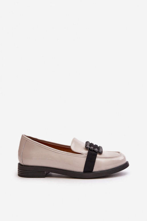 Lakitud mokassiinid  kaunistustega Halli värvi Vinceza 58389 Lakitud mokassiinid  kaunistustega Halli värvi Vinceza 58389