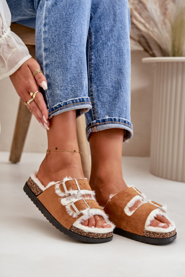 Plätud Sussid neetide ja pandlaga  pruunid värvi Ezilena