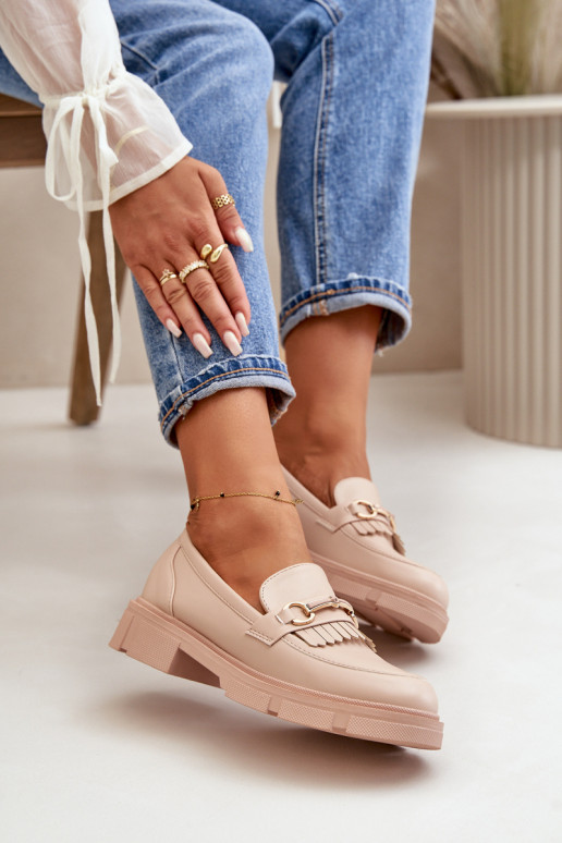 naiste mokassiinid kaunistustega Eko   beeži värvi Tialorae naiste mokassiinid kaunistustega Eko   beeži värvi Tialorae