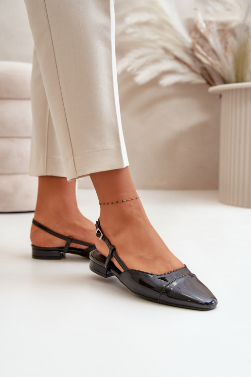 Lakkbaleriinad  Terava ninaga jalatsid Must Kairael Lakkbaleriinad  Terava ninaga jalatsid Must Kairael