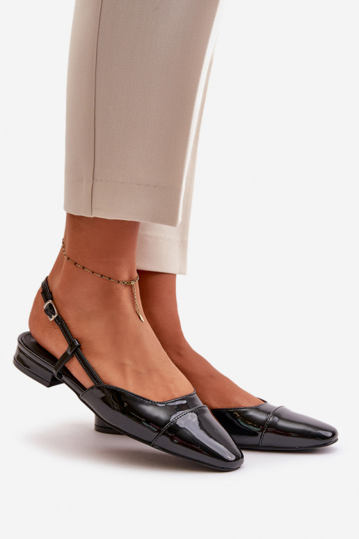 Lakkbaleriinad  Terava ninaga jalatsid Must Kairael Lakkbaleriinad  Terava ninaga jalatsid Must Kairael