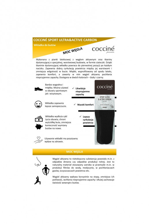 Coccine Aktiivsöega sisetükid Sport Ultra With Active Carbon