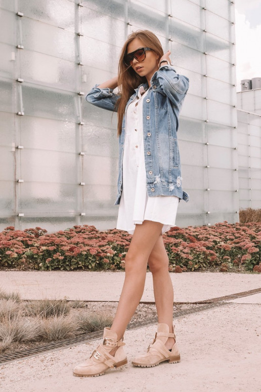 Lu Boo beeži värvi Seemisnahast kingad Rock Girl