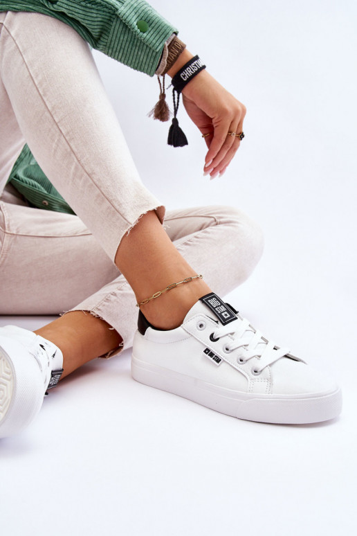 Stiilsed spordijalatsid naturaalsest nahast Big Star EE274312 Valget-mustad