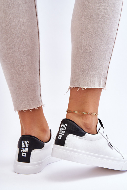 Stiilsed spordijalatsid naturaalsest nahast Big Star EE274312 Valget-mustad