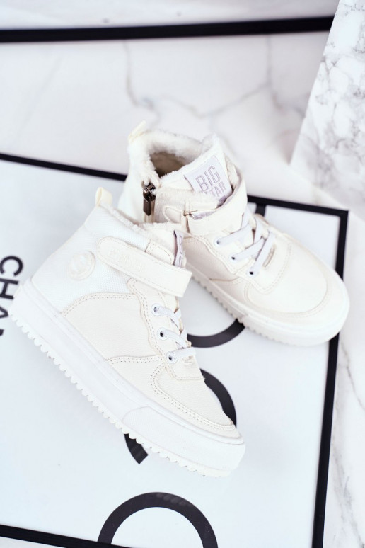 Laste jalanõud voodriga Sportliku stiiliga jalanõud Big Star GG374041 valget värvi Laste jalanõud voodriga Sportliku stiiliga jalanõud Big Star GG374041 valget värvi