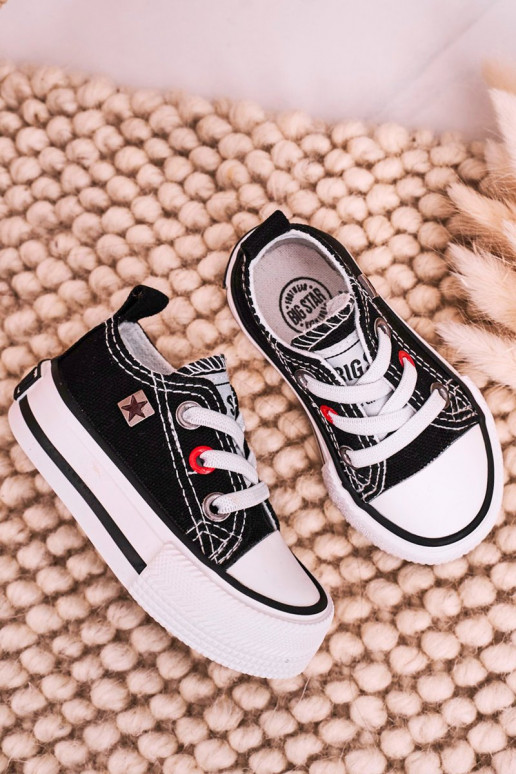 Laste jalanõud Klassikalise mudeli madalad tennised BIG STAR HH374194 mustad Laste jalanõud Klassikalise mudeli madalad tennised BIG STAR HH374194 mustad