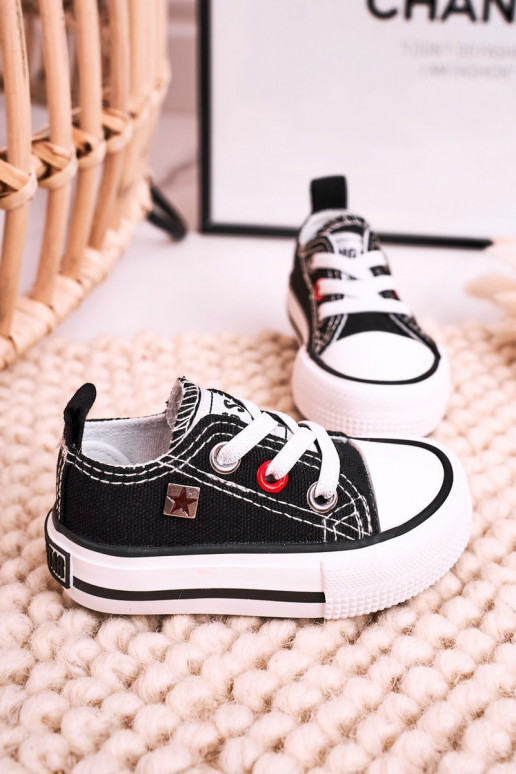 Laste jalanõud Klassikalise mudeli madalad tennised BIG STAR HH374194 mustad Laste jalanõud Klassikalise mudeli madalad tennised BIG STAR HH374194 mustad