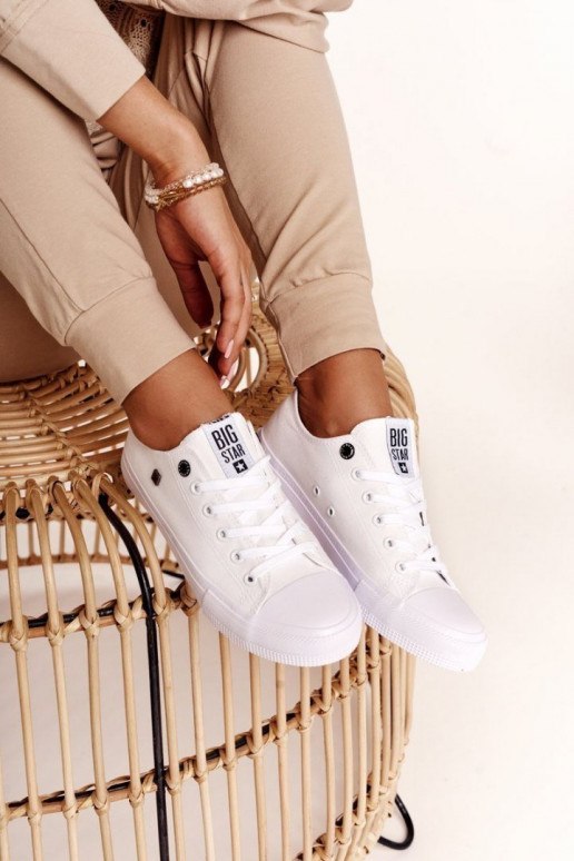 Klassikalise mudeli madalad tennised BIG STAR AA274010 valget värvi