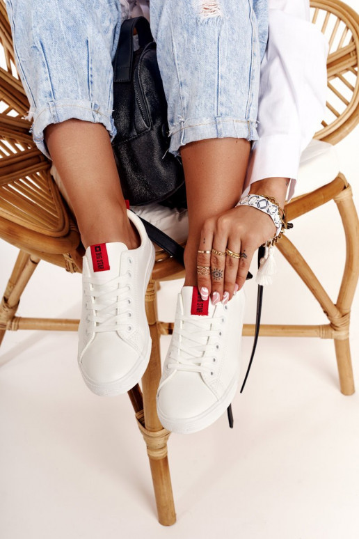 Stiilsed spordijalatsid naturaalsest nahast BIG STAR DD274685 valget värvi