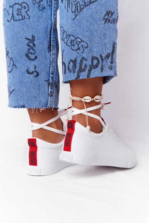 Stiilsed spordijalatsid naturaalsest nahast BIG STAR DD274685 valget värvi