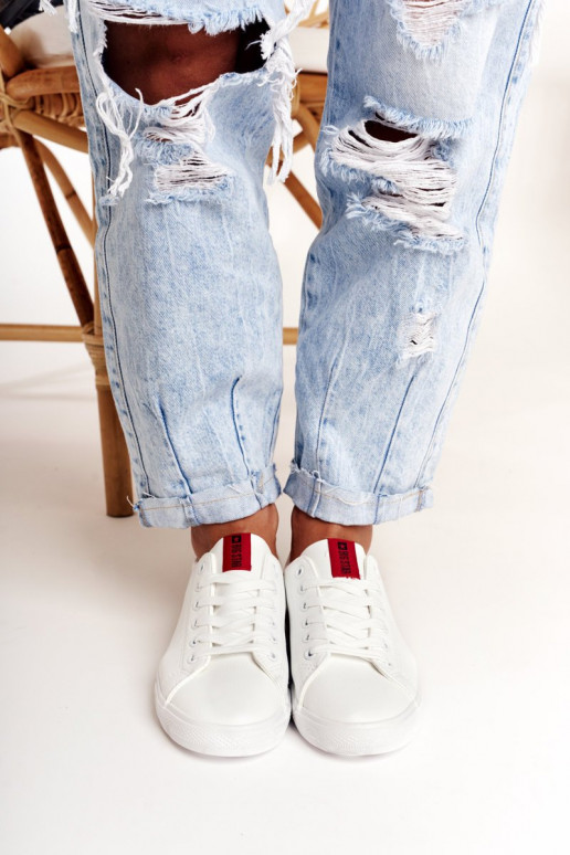 Stiilsed spordijalatsid naturaalsest nahast BIG STAR DD274685 valget värvi