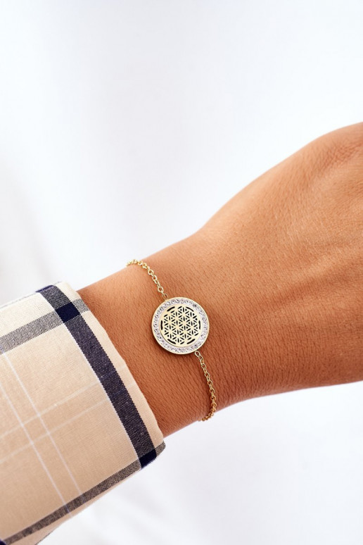 Käevõru säravate kristallidega Kuldset värvi