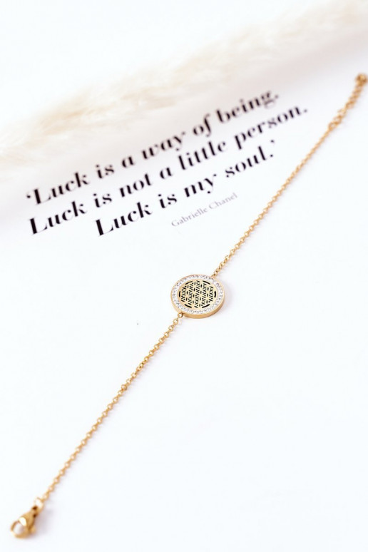 Käevõru säravate kristallidega Kuldset värvi