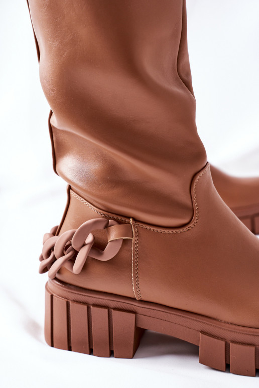 pruunid värvi pika säärega saapad Teardown