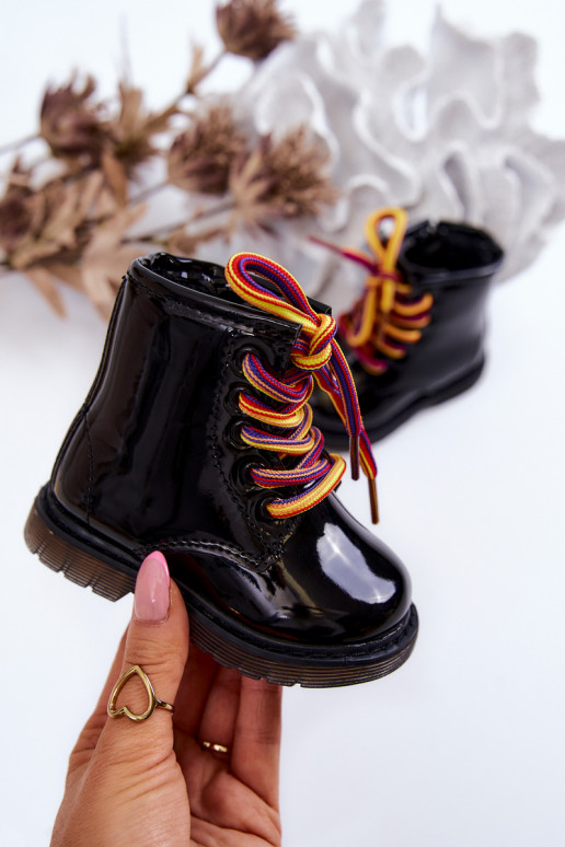 Laste jalanõud Laque tõmblukuga mustad Tibbie Laste jalanõud Laque tõmblukuga mustad Tibbie