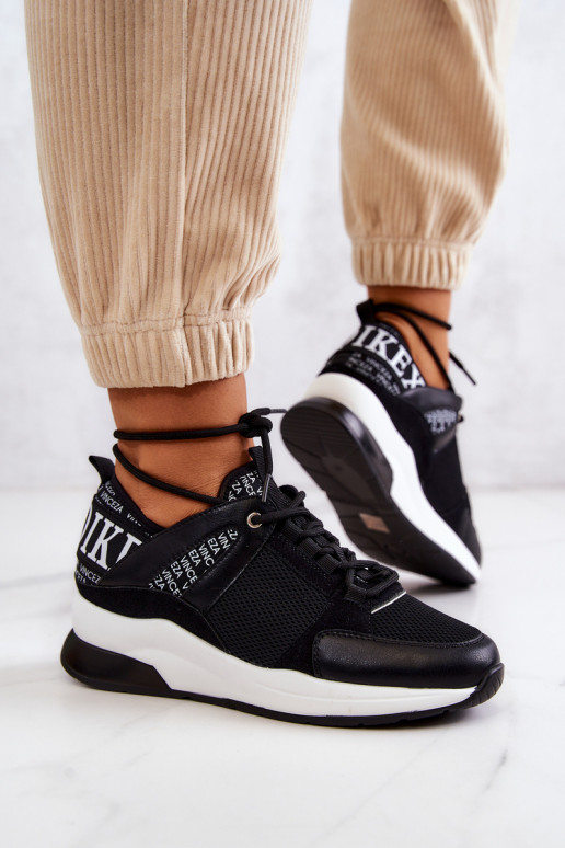 Sportliku stiiliga jalanõud Sneakers tüüpi jalanõud platvormiga mustad Lorey