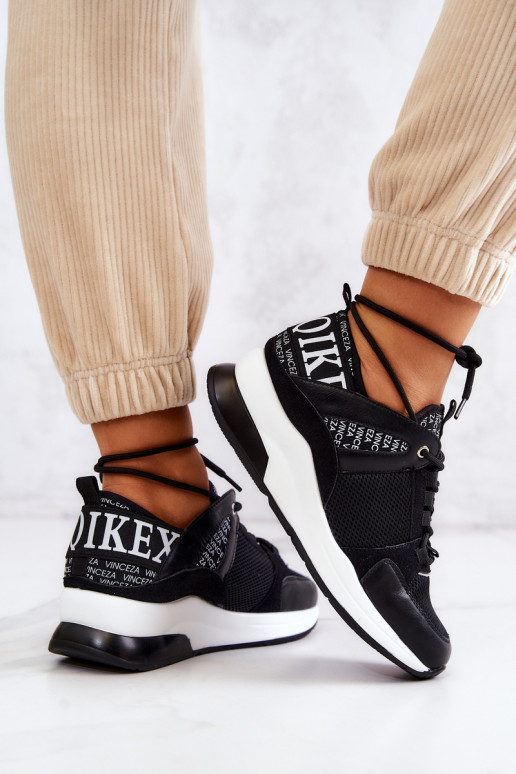 Sportliku stiiliga jalanõud Sneakers tüüpi jalanõud platvormiga mustad Lorey