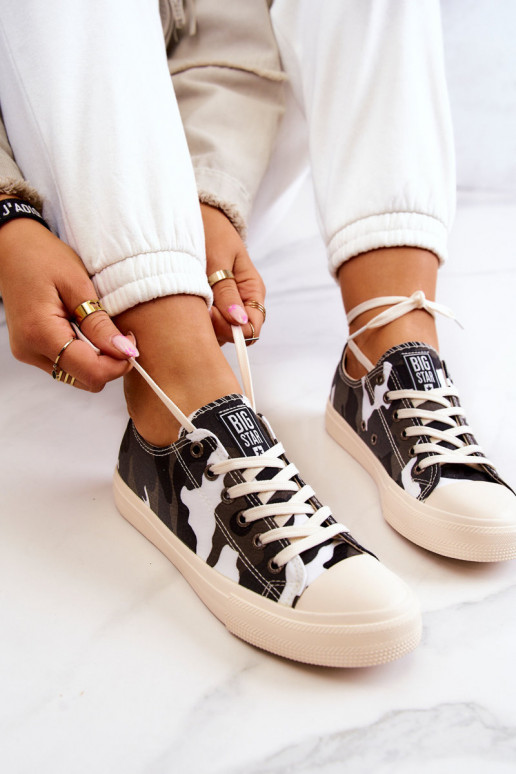 Riidest vabaaja jalanõud kamuflaaž BIG STAR JJ274237 Valget-Halli värvi