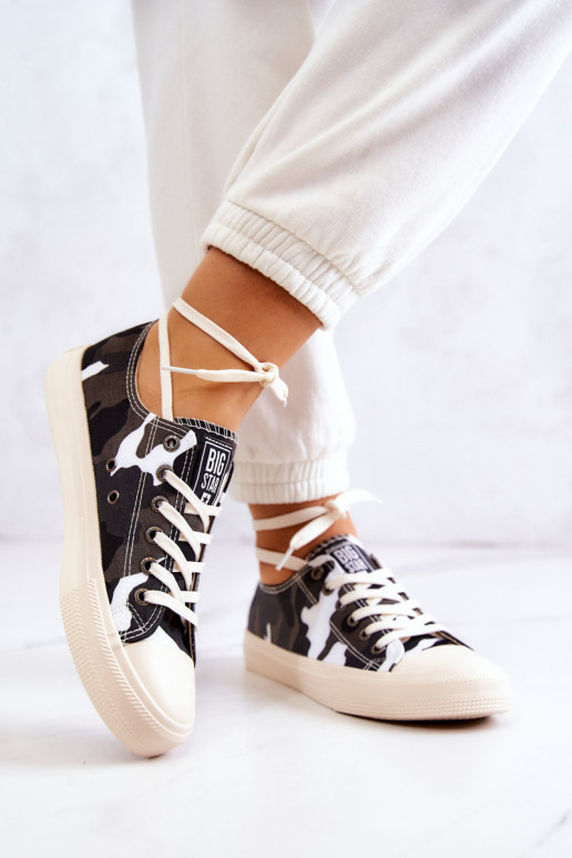 Riidest vabaaja jalanõud kamuflaaž BIG STAR JJ274237 Valget-Halli värvi