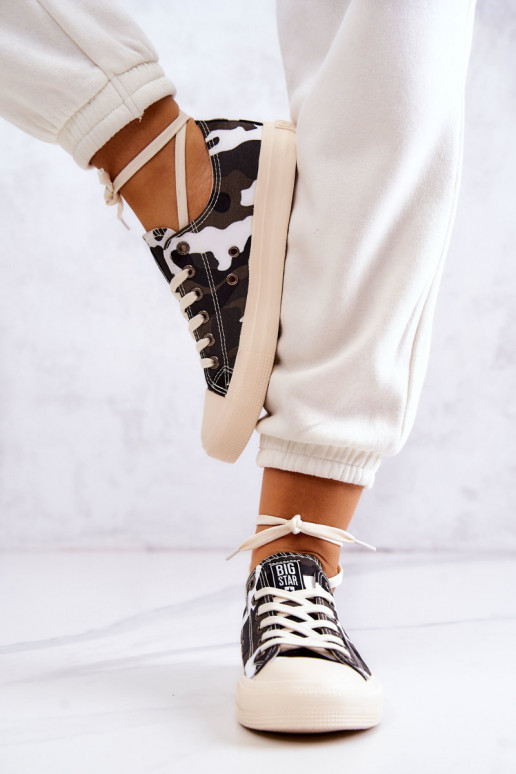 Riidest vabaaja jalanõud kamuflaaž BIG STAR JJ274237 Valget-Halli värvi