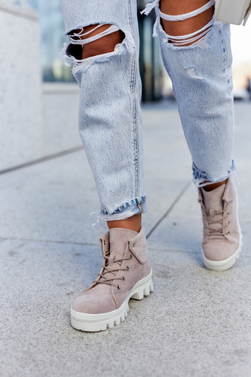 seemisnakhsed Naiste poolsaapad jalanõud nööritavad Jasnofioletowe Dalles