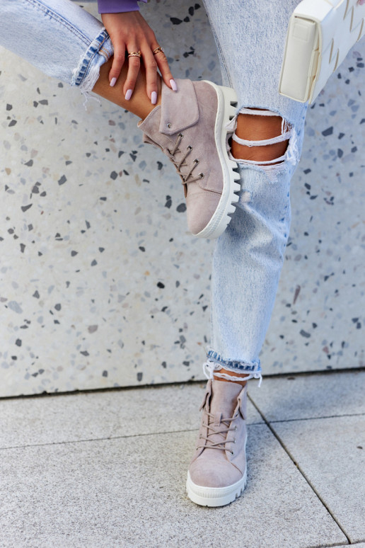 seemisnakhsed Naiste poolsaapad jalanõud nööritavad Jasnofioletowe Dalles