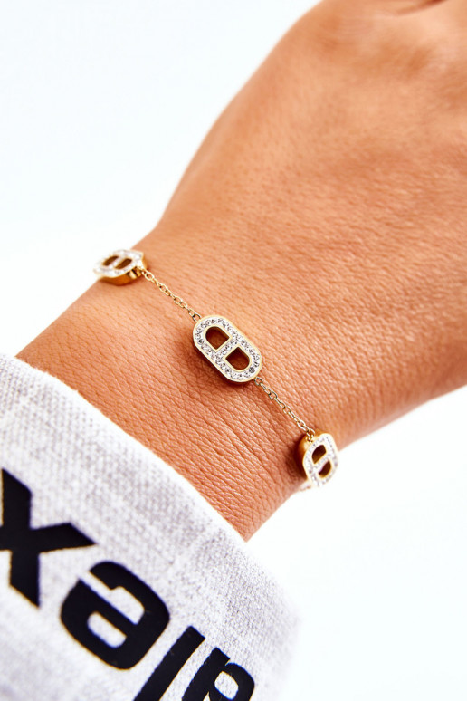 Käevõru säravate kristallidega Kuldset värvi