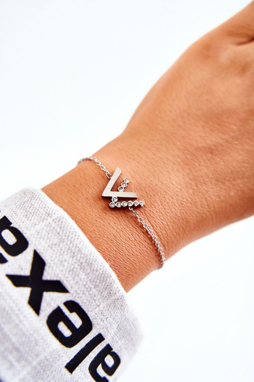 Käevõru säravate kristallidega Hõbedat värvi