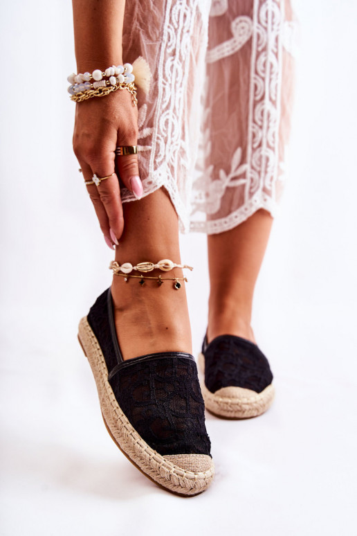 Klassikalise mudeli espadrillid mustad Catris