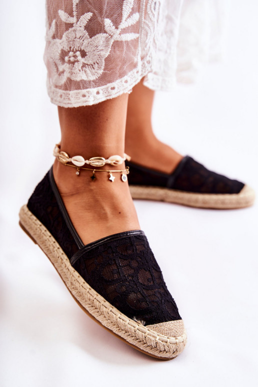 Klassikalise mudeli espadrillid mustad Catris