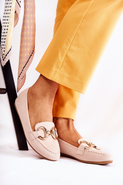 seemisnakhsed Mokassiinid kaunistustega beeži värvi Reality