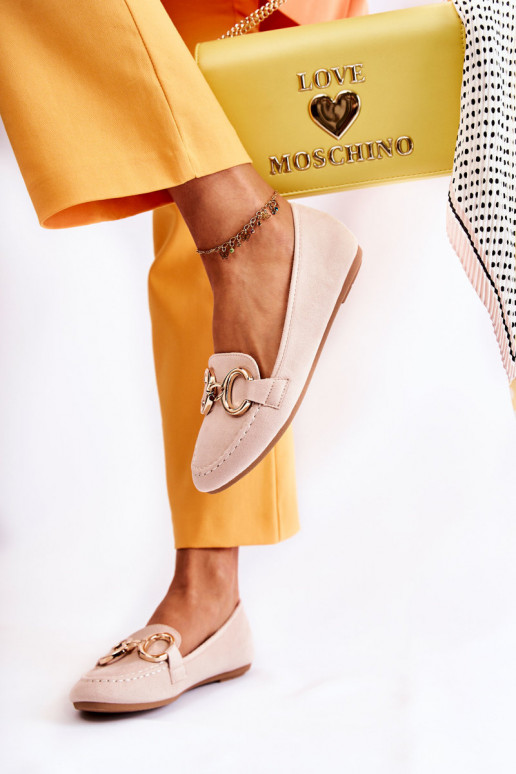 seemisnakhsed Mokassiinid kaunistustega beeži värvi Reality